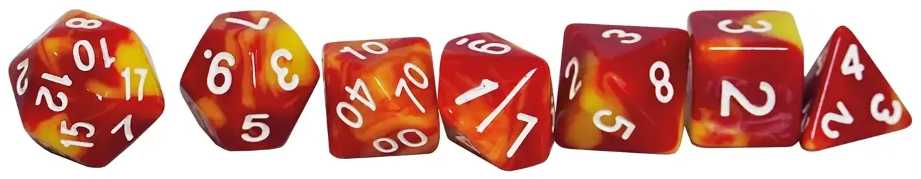 Würfelset RPG Two Tone gelb/rot