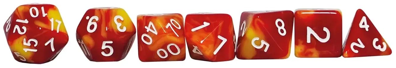 Würfelset RPG Two Tone gelb/rot