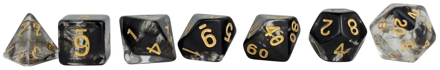Würfelset RPG Crystal schwarz