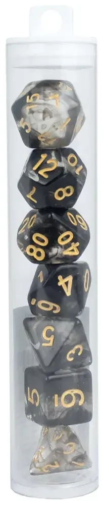 Würfelset RPG Crystal schwarz
