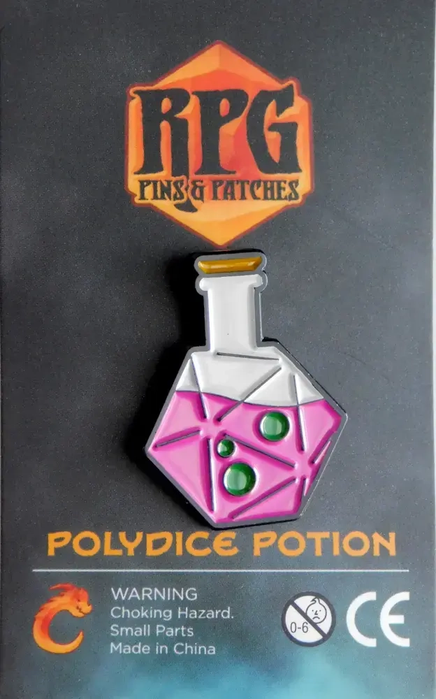 RPG Pins PolyDice Potion Eldritch Blast (Magenta & Green)