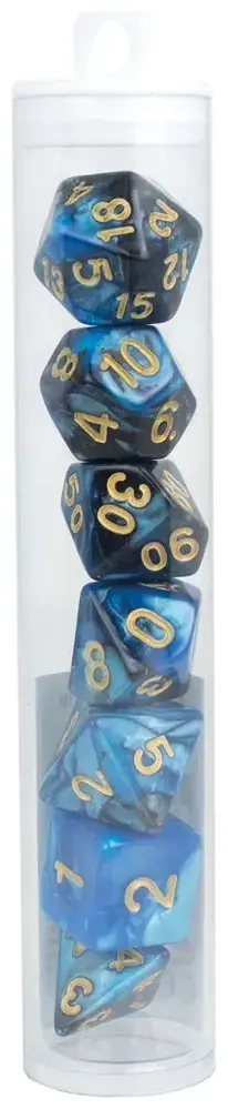 Würfelset RPG Two Tone blau/schwarz