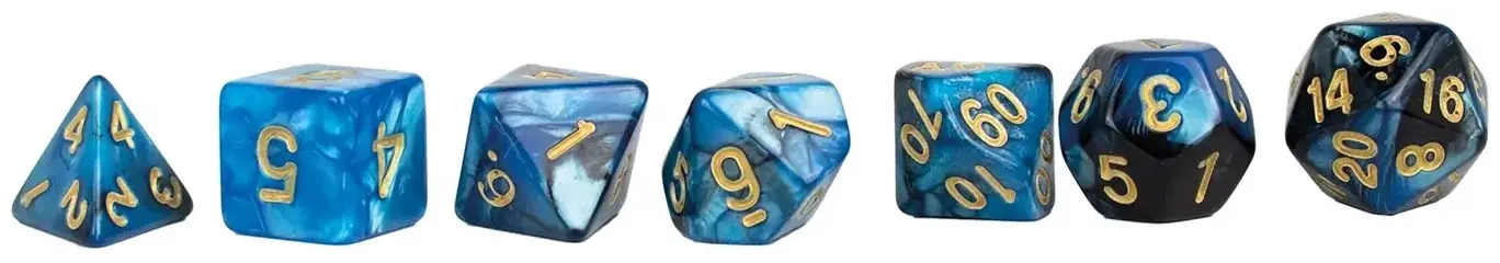 Würfelset RPG Two Tone blau/schwarz
