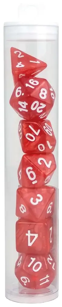 Würfelset RPG Marble rot
