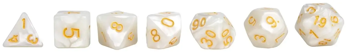 Würfelset RPG Marble weiss