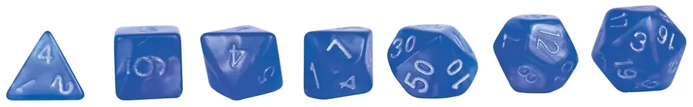 Würfelset RPG Moonstone blau