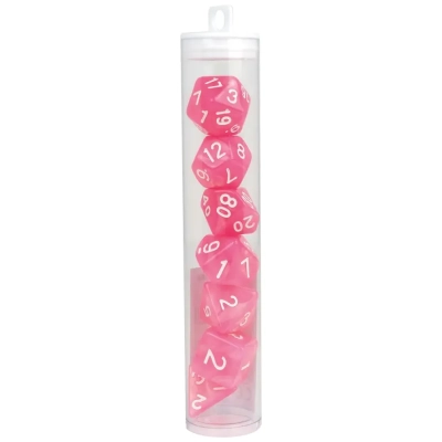 Würfelset RPG Moonstone pink
