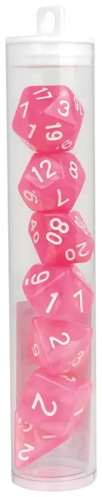 Würfelset RPG Moonstone pink