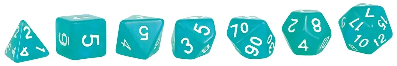 Würfelset RPG Moonstone türkis