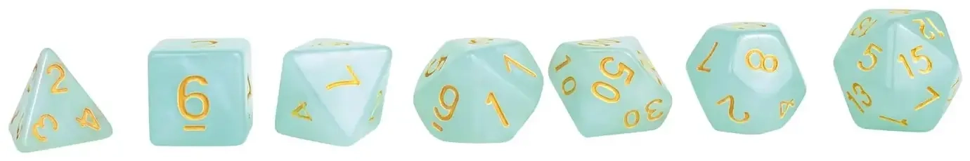 Würfelset RPG Moonstone jadegrün