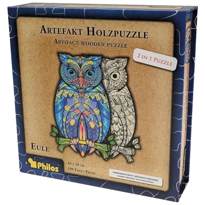 Artefakt Holzpuzzle 2 in 1 Eule - 199 Teile