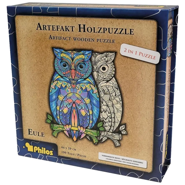 Artefakt Holzpuzzle 2 in 1 Eule - 199 Teile