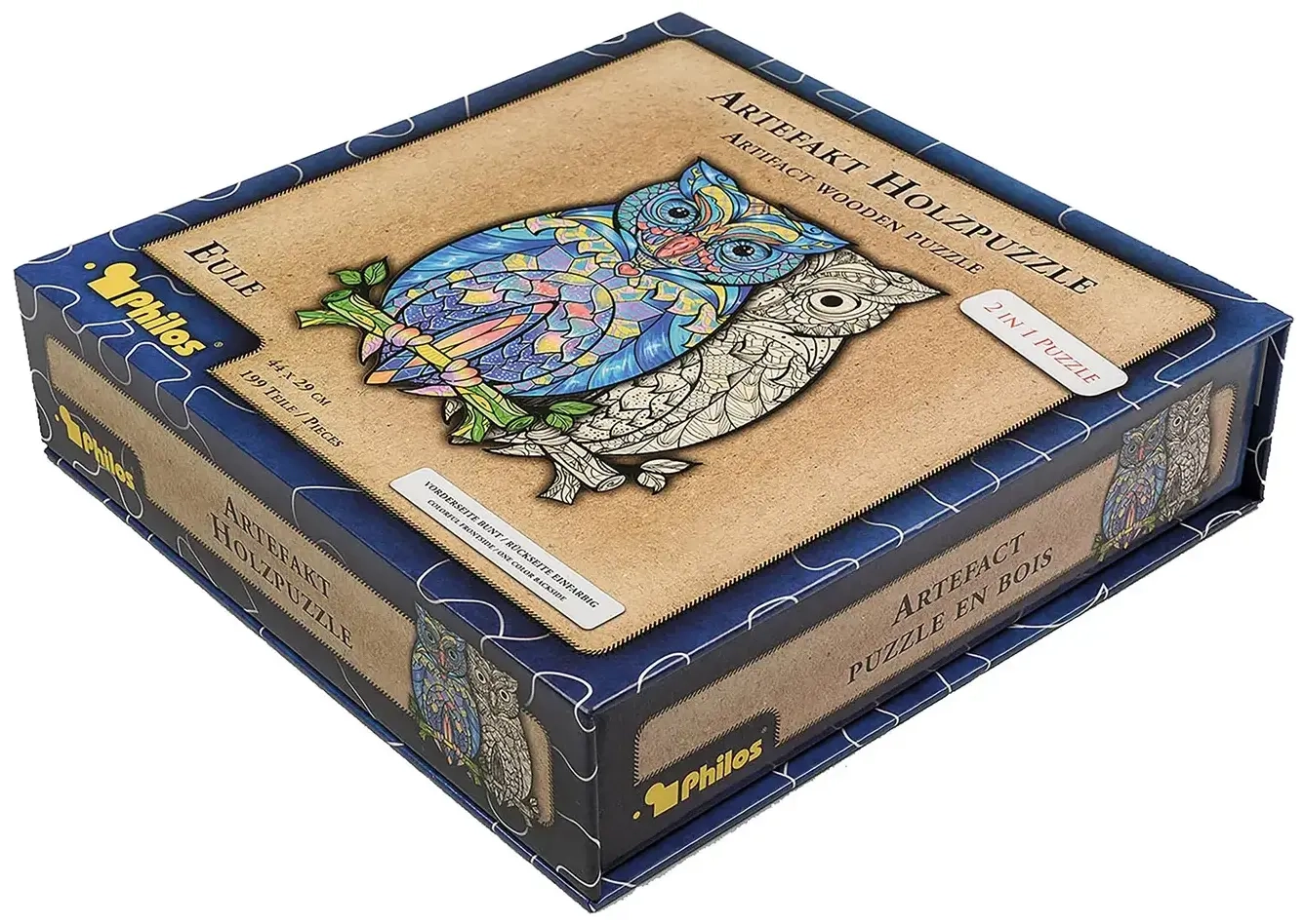 Artefakt Holzpuzzle 2 in 1 Eule - 199 Teile