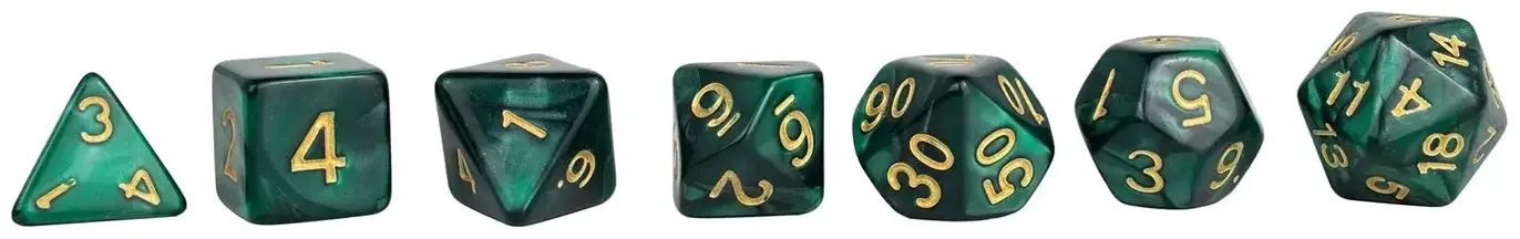 Würfelset RPG Marble grün