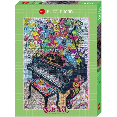 Blühendes Klavier - Quilt Art