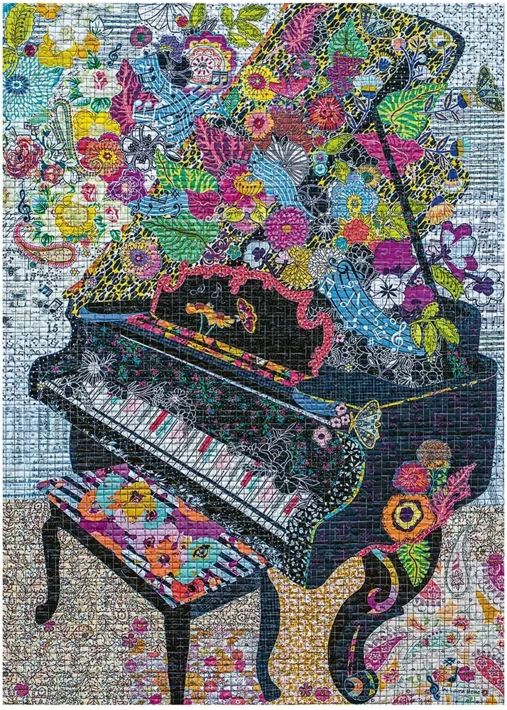 Blühendes Klavier - Quilt Art