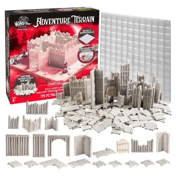 Monster Adventure Terrain Palisade Builders & Baseplate (195)