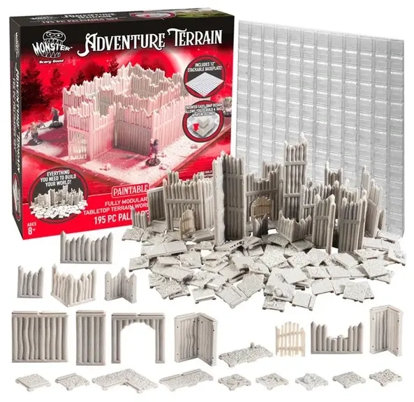 Monster Adventure Terrain Palisade Builders & Baseplate (195)