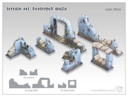 Destroyed Walls - Terrain Set (6)