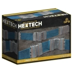 HexTech - Battlefield in a Box Terrain: Trinity City Energy Walls (x26) - Grey/Blue