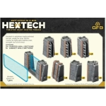 HexTech - Battlefield in a Box Terrain: Trinity City Energy Walls (x26) - Grey/Blue