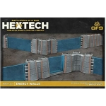 HexTech - Battlefield in a Box Terrain: Trinity City Energy Walls (x26) - Grey/Blue