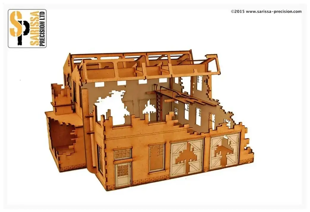 Sarissa Hobby & Terrain - Large Factory - Destroyed