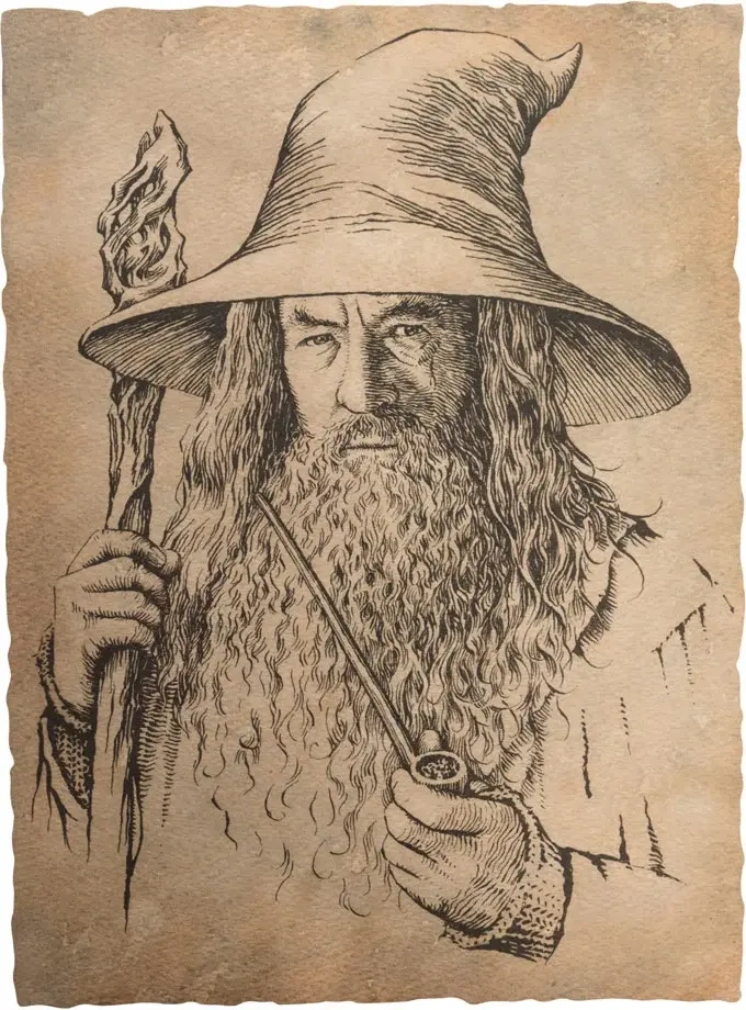 Der Hobbit Kunstdruck Portrait of Gandalf the Grey 21 x 28 cm