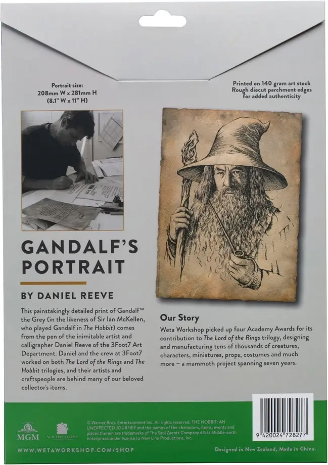 Der Hobbit Kunstdruck Portrait of Gandalf the Grey 21 x 28 cm