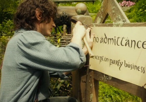 Der Hobbit Replik Schild No Admittance