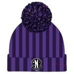 Wednesday Pom-Pom Beanie Nevermore Logo