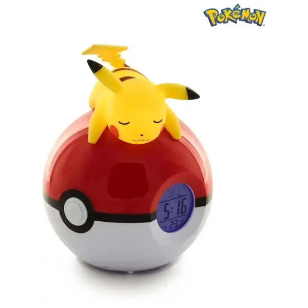 Pokémon Wecker Pokeball mit Leuchtfunktion Pikachu 18 cm