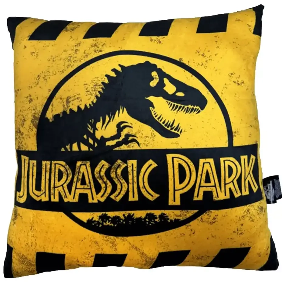 Jurassic Park Kissen Caution Logo 45 cm