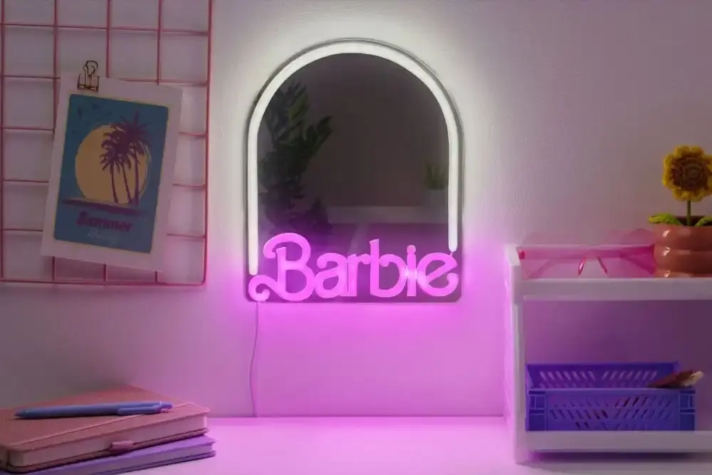 Barbie Wand-Spiegel Neon 27 cm