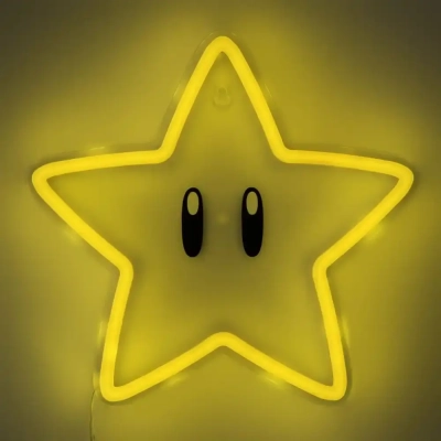 Super Mario LED Wandleuchte Super Star Neon