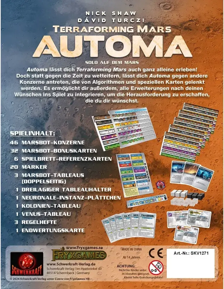 Terraforming Mars - Automa Erweiterung - DE