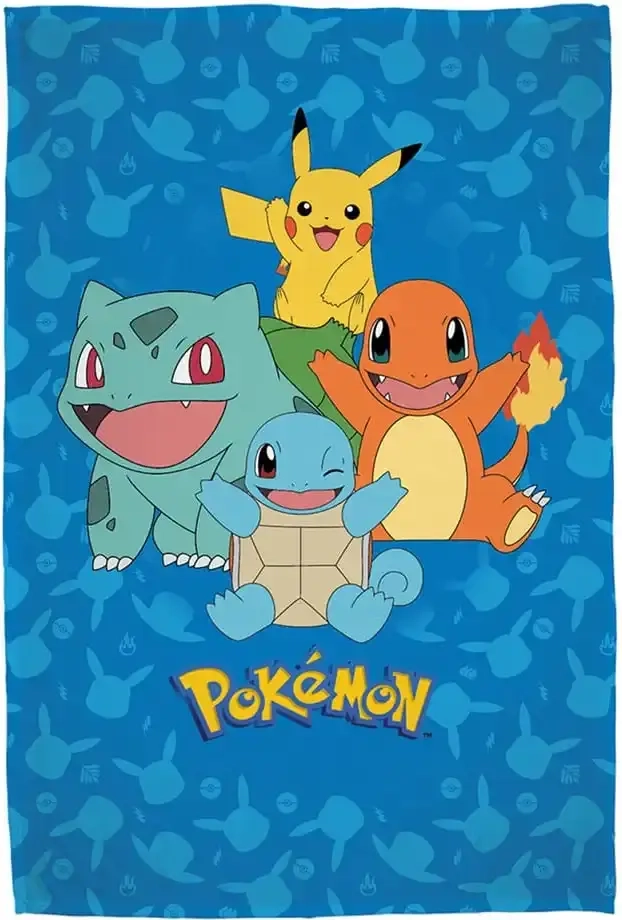 Pokemon Flanell-Fleecedecke Starter Pokemon 130 x 160 cm