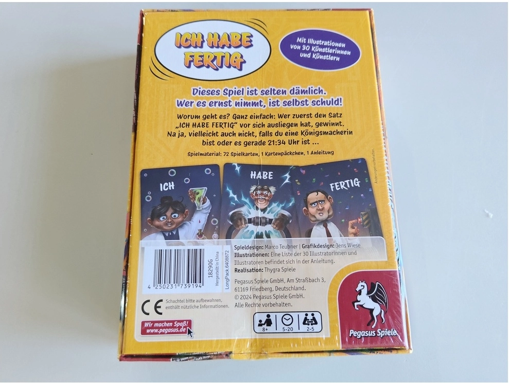Ich habe fertig (Defekte Verpackung)