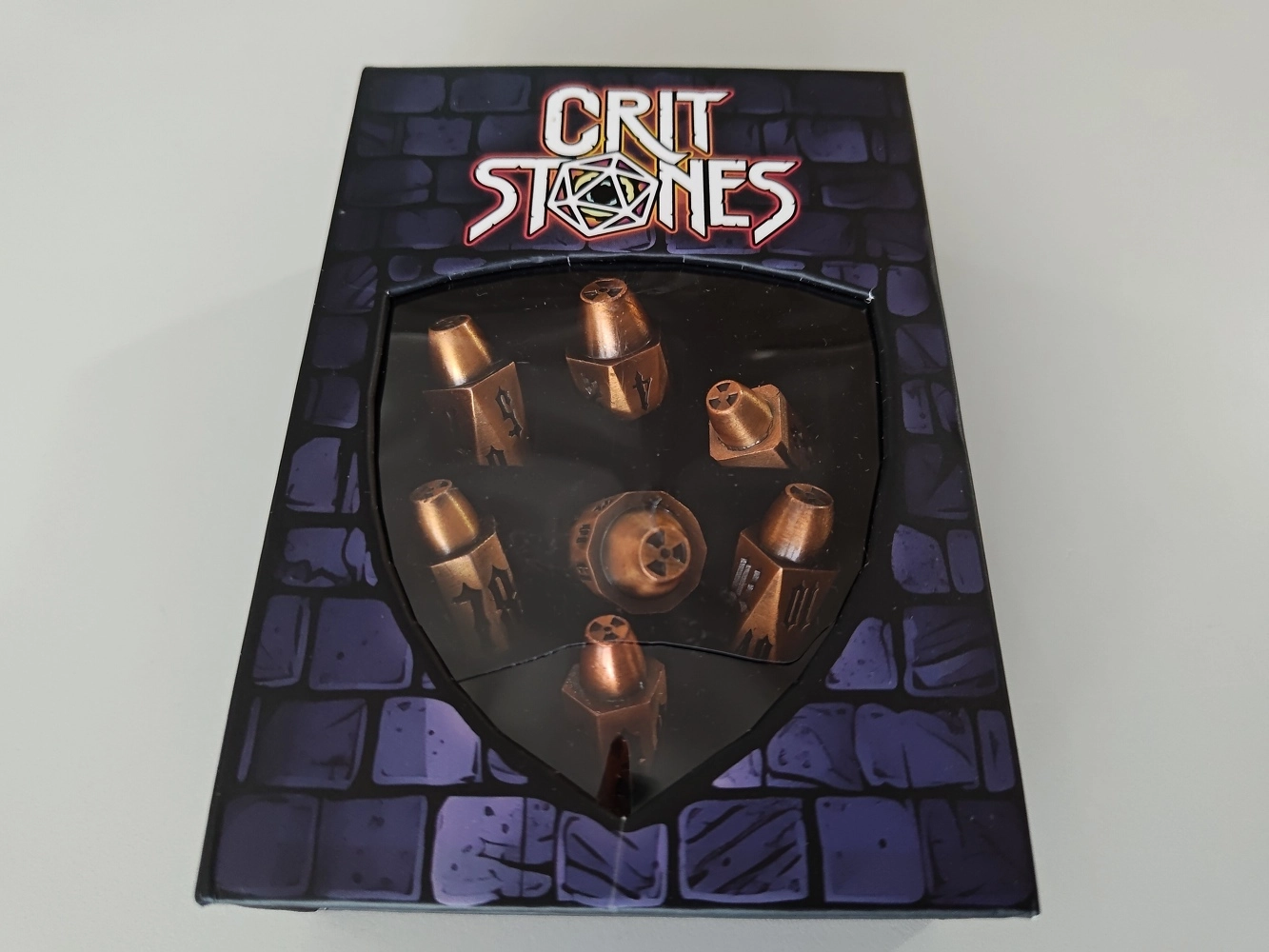 Ballistic Brass Metal RPG Dice Set (7) (Leicht defekte Verpackung)