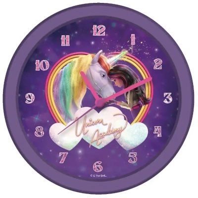 Unicorn Academy Wanduhr Glow in the Dark