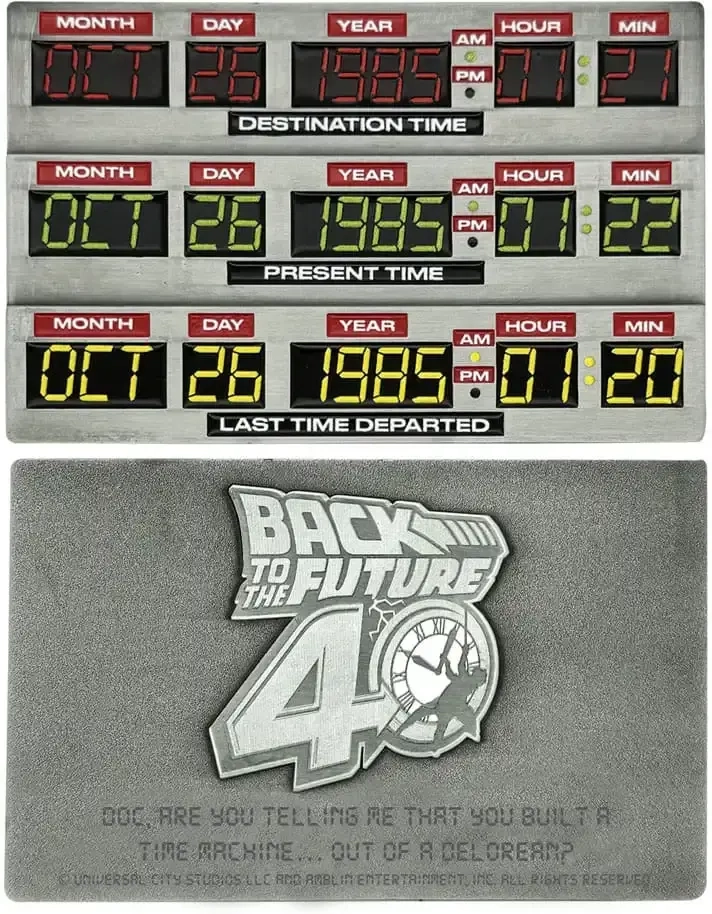 Zurück in die Zukunft Metallbarren 40th Anniversary Time Circuits Limited Edition