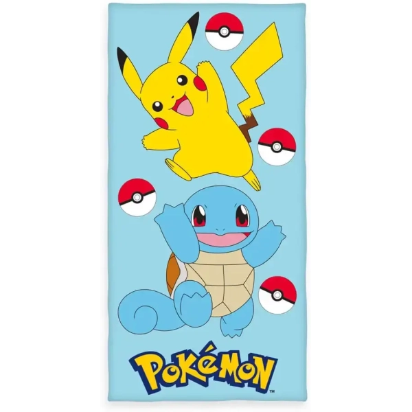 Pokemon Velours-Handtuch Pikachu & Schiggy 75 x 150 cm