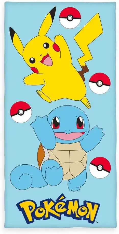 Pokemon Velours-Handtuch Pikachu & Schiggy 75 x 150 cm