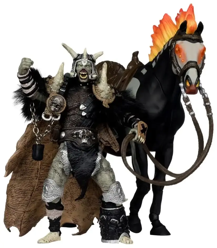 Spawn Actionfigur Bloodaxe mit Pferd (Spawn: The Dark Ages) (Gold Label) 18 cm