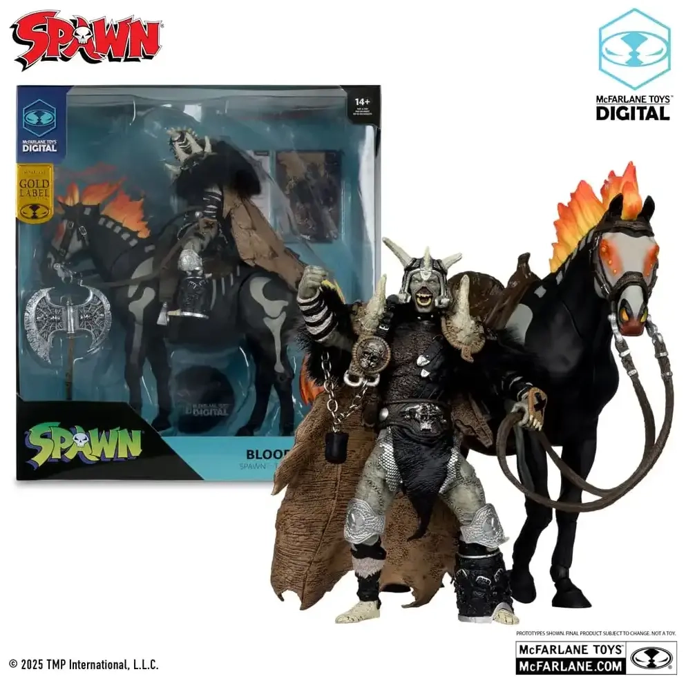 Spawn Actionfigur Bloodaxe mit Pferd (Spawn: The Dark Ages) (Gold Label) 18 cm