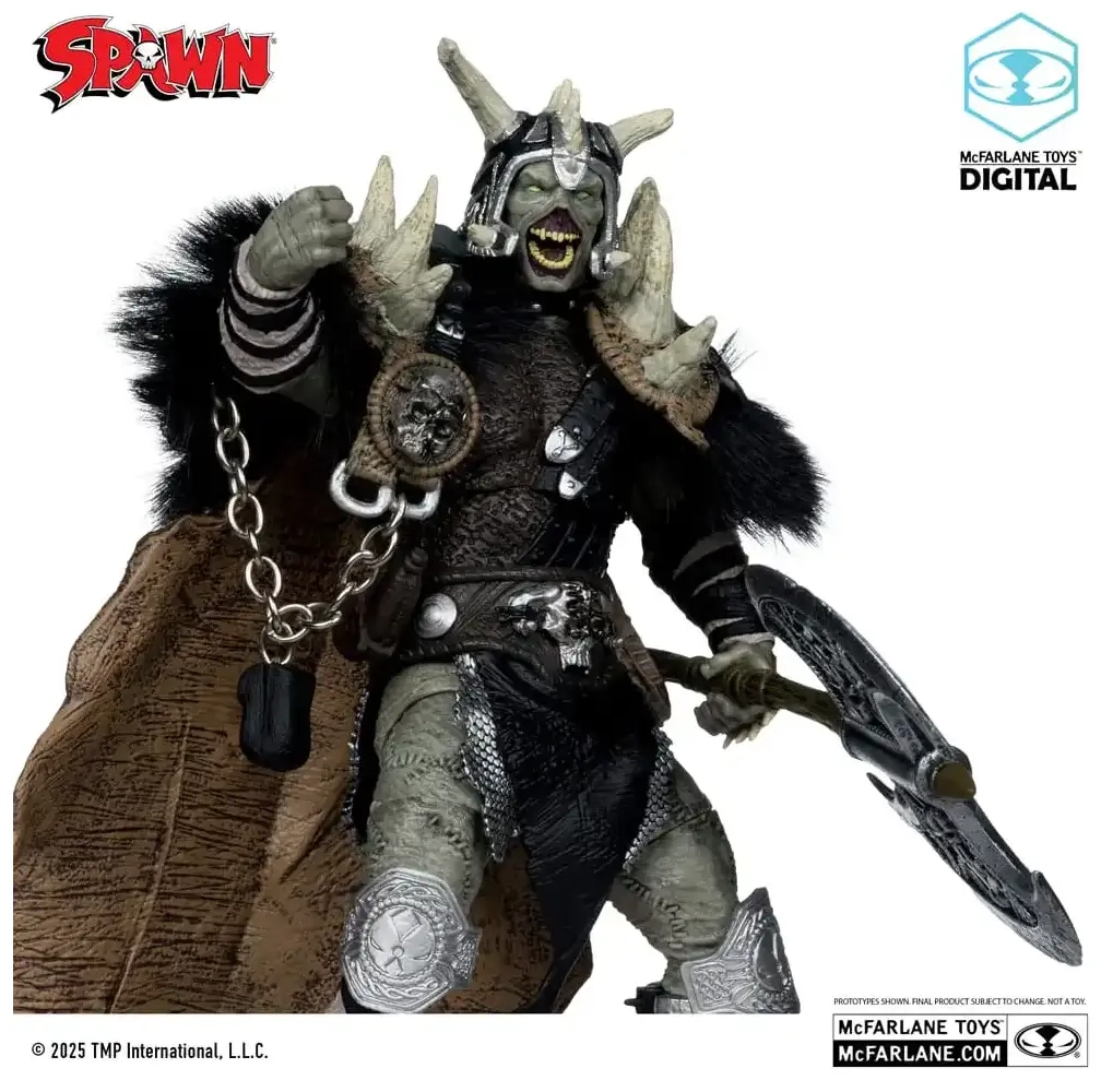 Spawn Actionfigur Bloodaxe mit Pferd (Spawn: The Dark Ages) (Gold Label) 18 cm