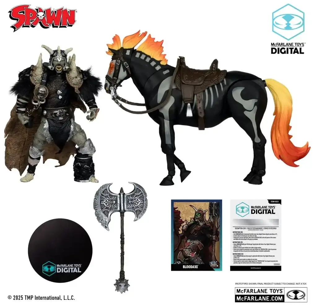 Spawn Actionfigur Bloodaxe mit Pferd (Spawn: The Dark Ages) (Gold Label) 18 cm