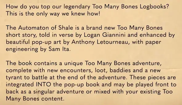 Too Many Bones - Automaton of Shale Pop Up Book Expansion - EN