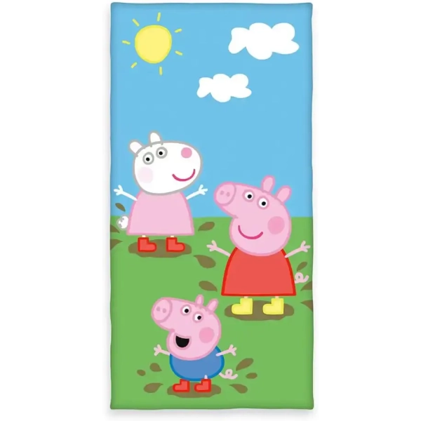 Peppa Pig Velours-Handtuch 75 x 150 cm
