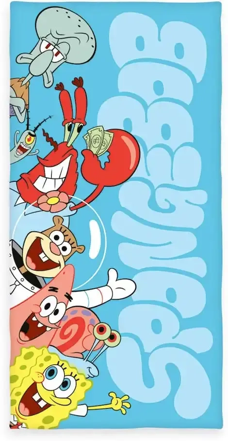 Spongebob Schwammkopf Velours-Handtuch 75 x 150 cm